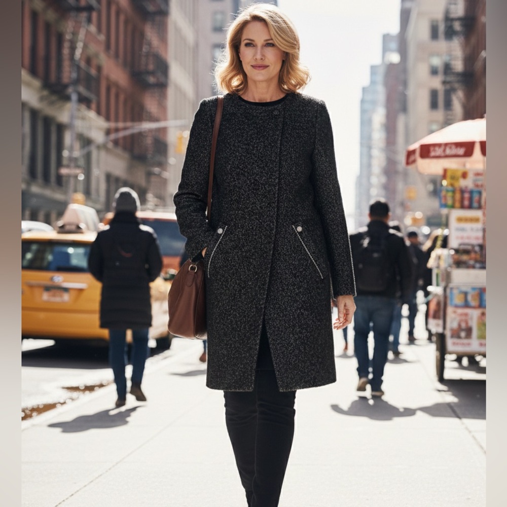 H&M Textured Black Trench Coat - Picture 2 of 12
